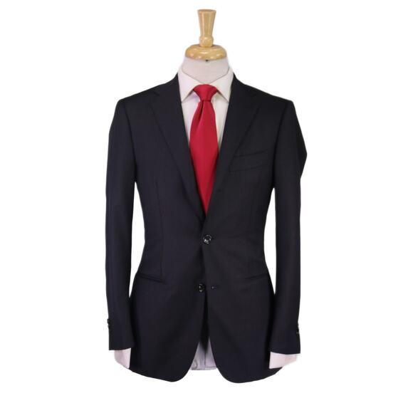 Eligo Napoli by Attolini Black Striped Wool Cashmere Handmade in Italy Suit 36R - Picture 1 of 13